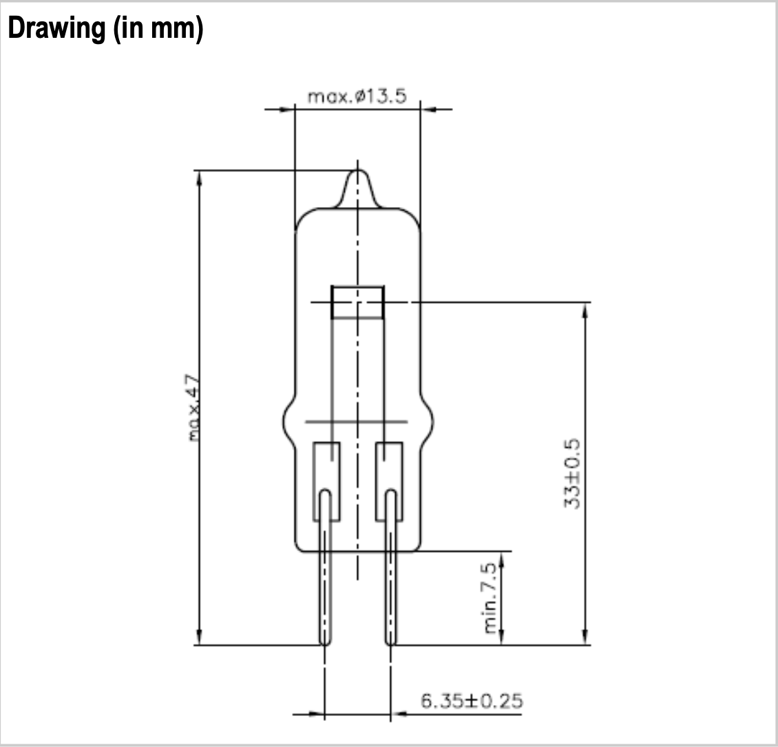 Narva 58343-6343 6.6A 100W G6,35 Airfield Lamp (Qty. 3)