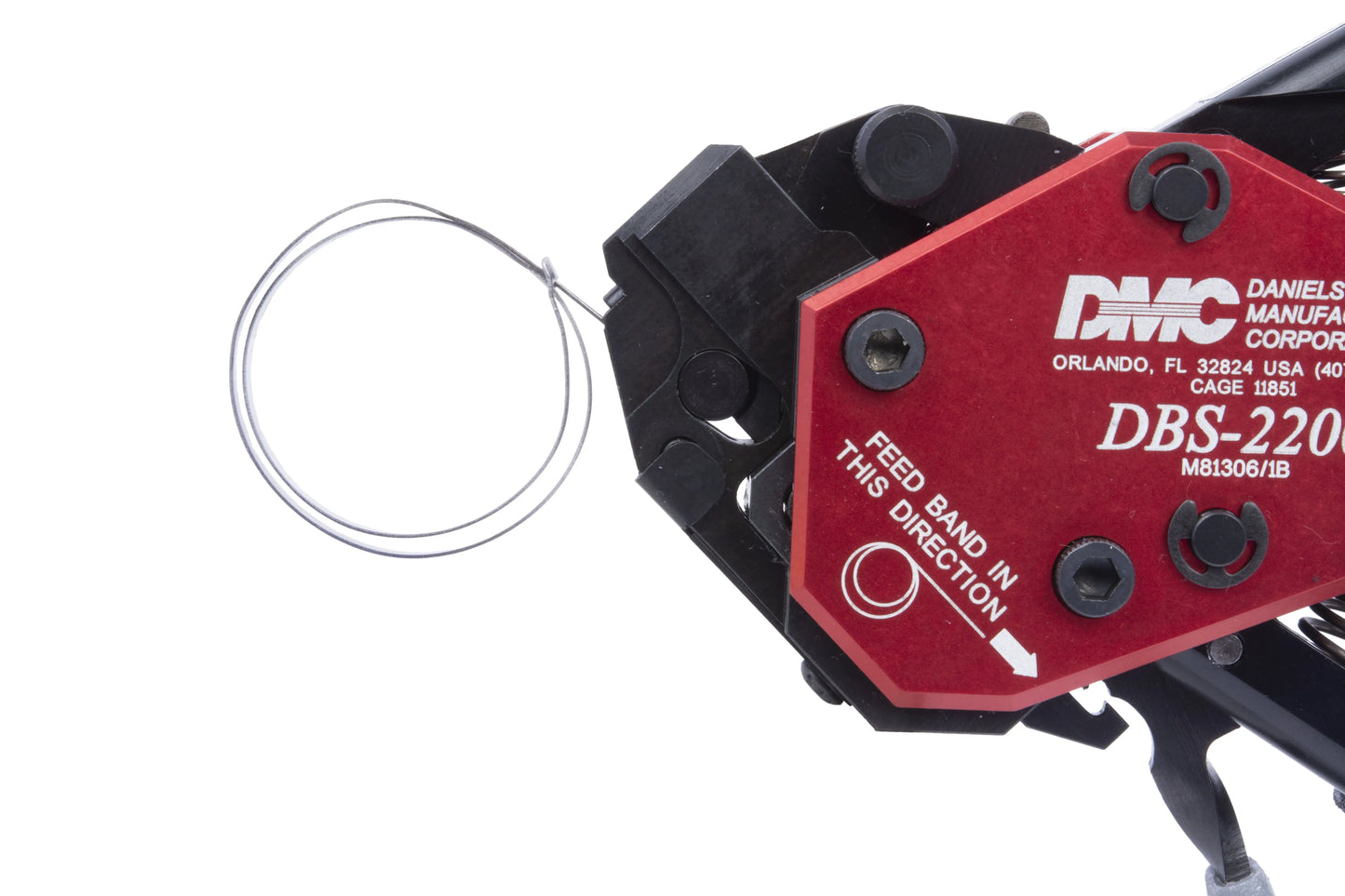 DMC DBS-2200 One-Step Banding Tool for .125 Wide Stamped EMI/RFI Shield Bands (M81306/1B)