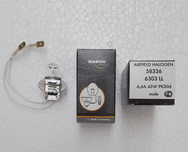 Narva 58326, 6303LL 6.6A 45W PK30d Airfield Lamps (Qty. 2)