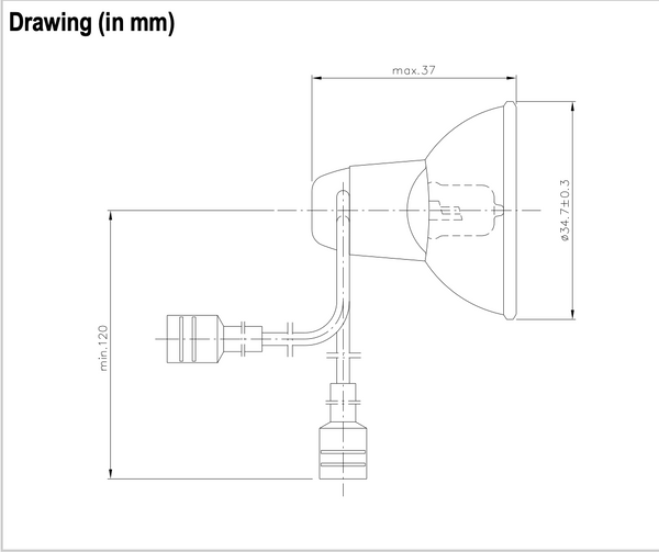 Narva 58301 6110 6,6 40W cable/f/f Airfield Lamps (Qty. 3)