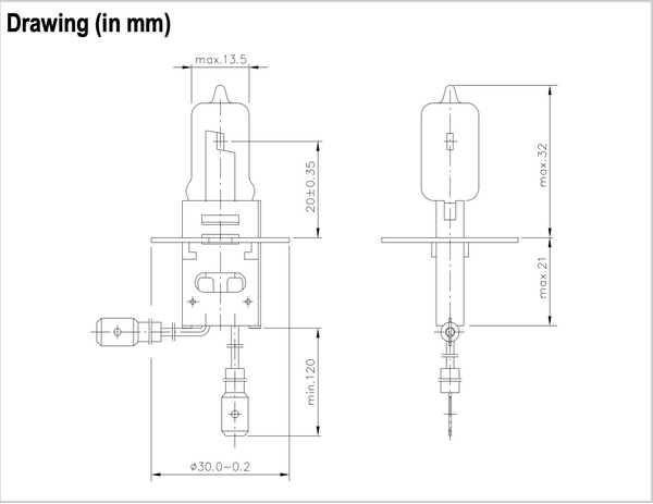 Narva 58331 6133LL 45W-PKX30d F/M Airfield Lamps (Qty. 2)