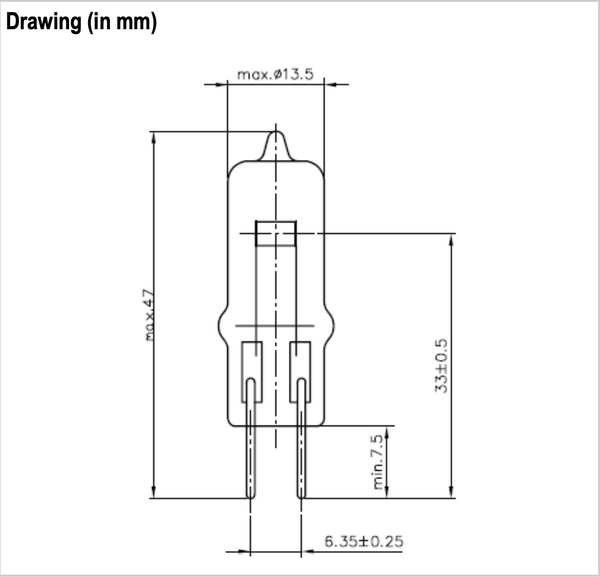 Narva 58343-6343 6.6A 100W G6,35 Airfield Lamp (Qty. 3)