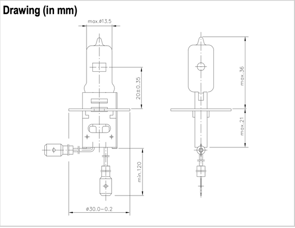 Narva 58377-6117LL  6.6A 200W PK30d Airfield Lamp (Qty. 4)