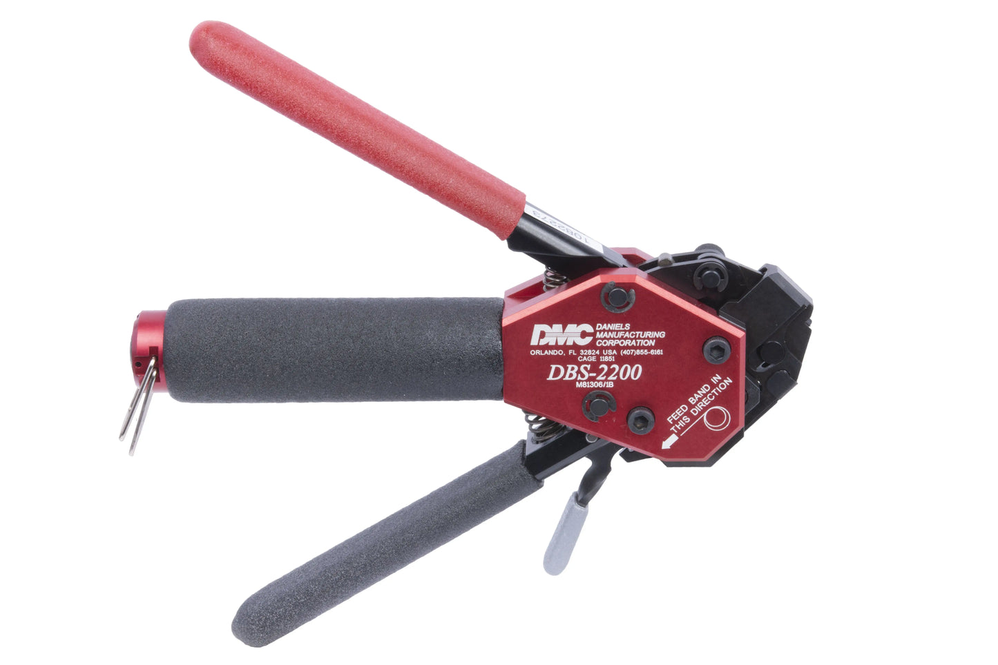 DMC DBS-2200 One-Step Banding Tool for .125 Wide Stamped EMI/RFI Shield Bands (M81306/1B)