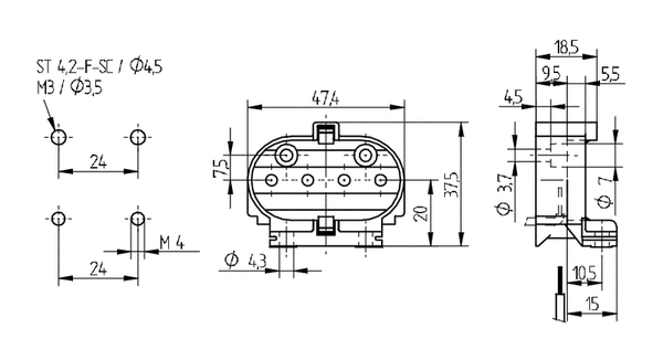 BJB Germany PLL/2G11 UV Lamp Holder/Connector (Qty. 15)