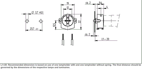 BJB Germany T5/G5 End Fixing UV Lamp Holder & Starter Holder (Qty. 10)