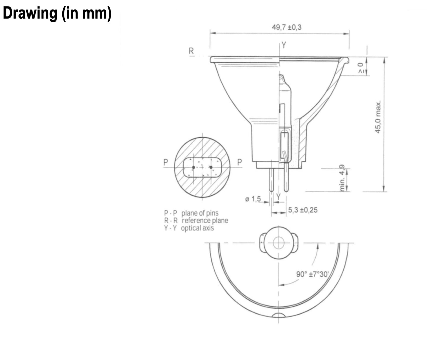 Narva 13.8V 85W GX5.3 DED 54085 Halogen Reflector Projection Lamp