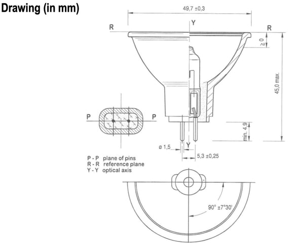 Narva 13.8V 50W GX5.3 EPZ/DJT 54030 Halogen Reflector Projection Lamp