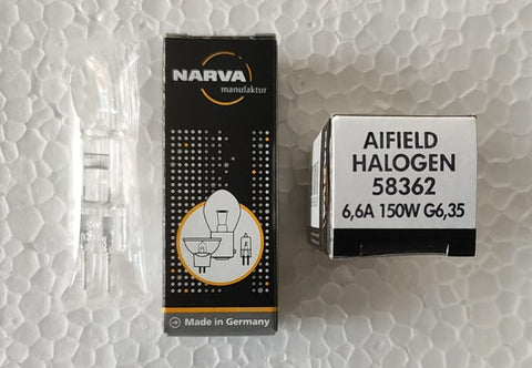 Narva Airfield Lamp 6.6A 150W G6.35 58362 Halogen BiPin Runway/Taxiway (Qty. 3)